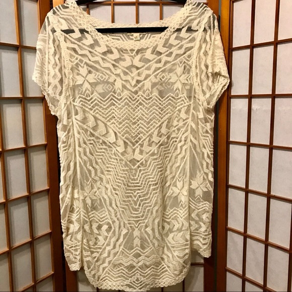 Nurture Cotton Blend Off-White Lace Top - Picture 1 of 5
